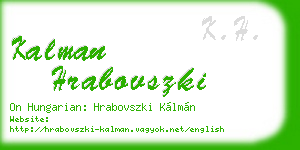 kalman hrabovszki business card